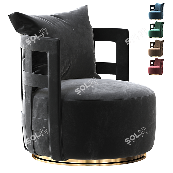 Italian Luxury Armchair: The Braid 6082 T80 3D model image 1