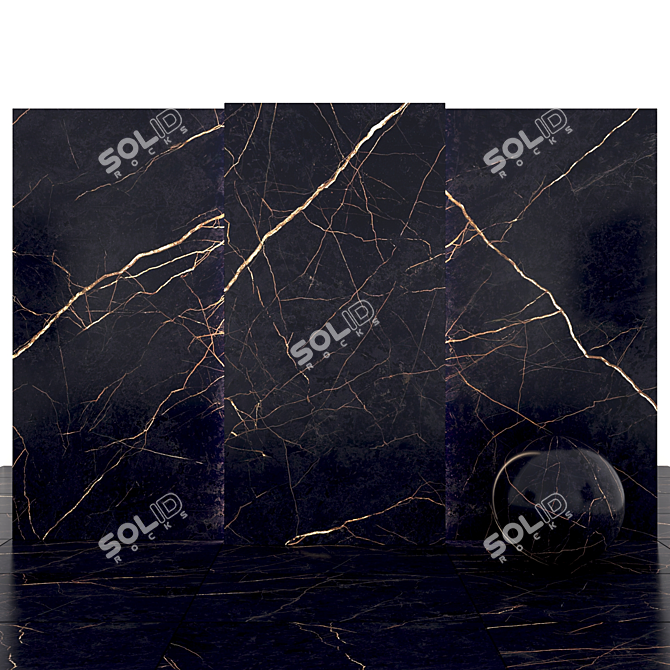 Supreme Noir Laurent: 10 Texture Slabs & Floor Tiles 3D model image 1