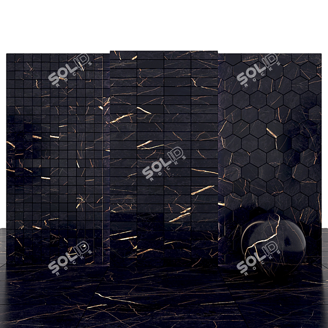 Supreme Noir Laurent: 10 Texture Slabs & Floor Tiles 3D model image 3