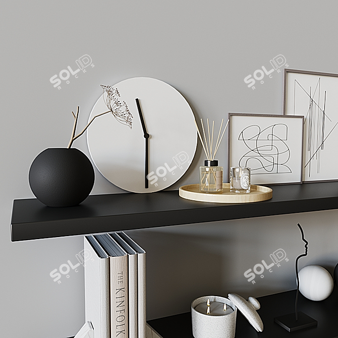 Decorative Bookshelf Set 3D model image 2