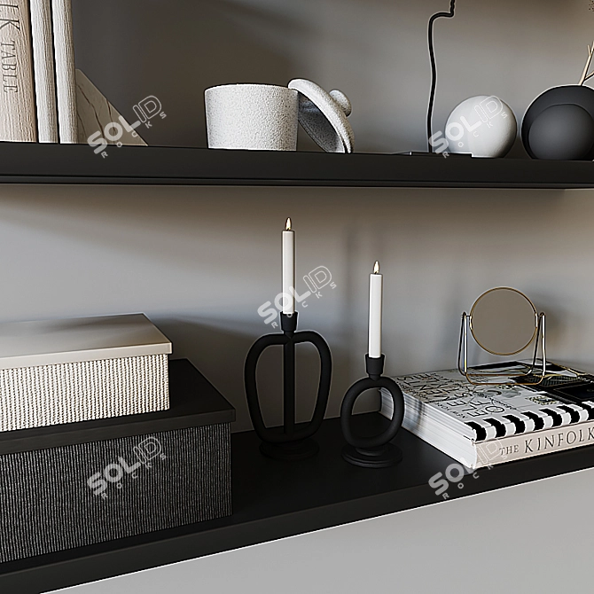 Decorative Bookshelf Set 3D model image 9