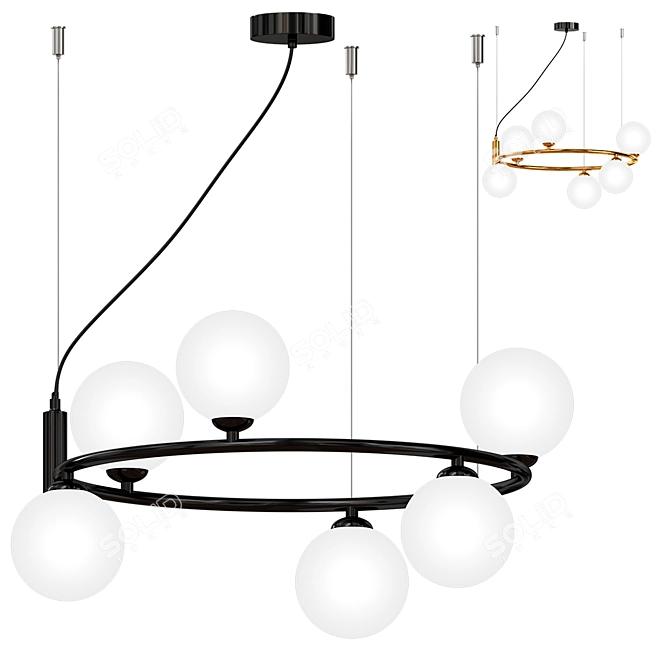 Elegant Viokef Fancy Chandelier 3D model image 1