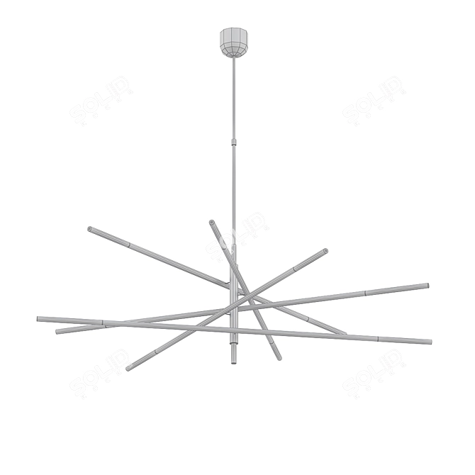 Elegant Ten-Light Articulating Chandelier 3D model image 2