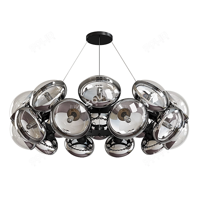 Elegant Round Bulb Chandelier 3D model image 1