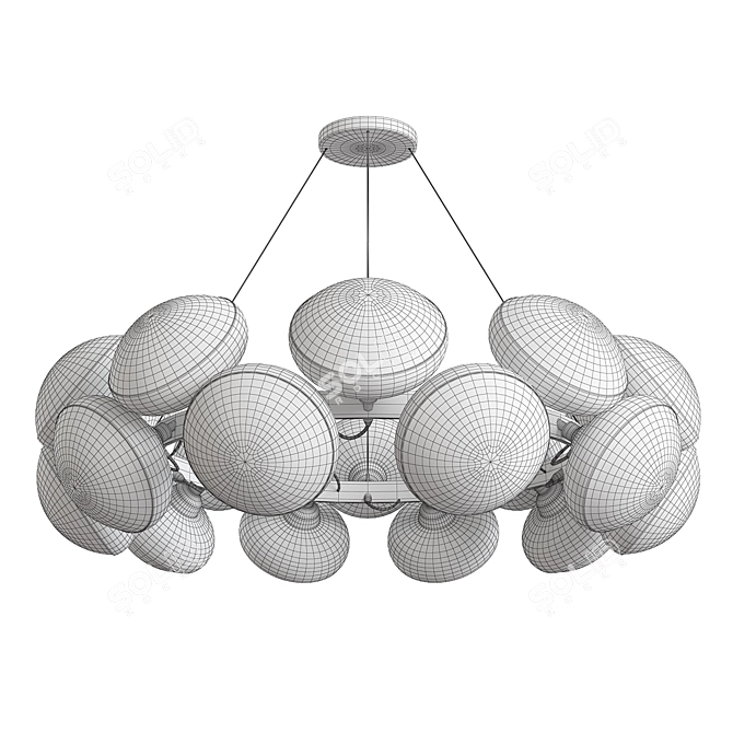 Elegant Round Bulb Chandelier 3D model image 2