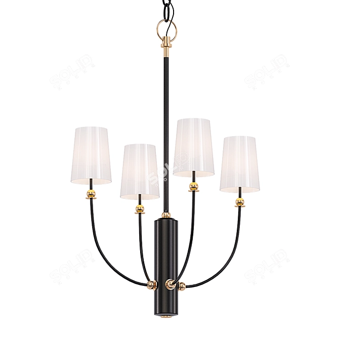 Elegant Hulton Chandelier 3D model image 1