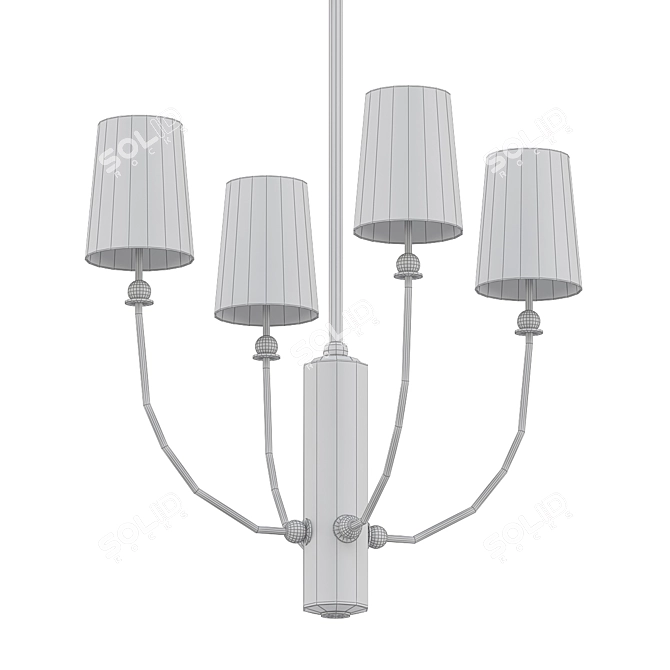 Elegant Hulton Chandelier 3D model image 2