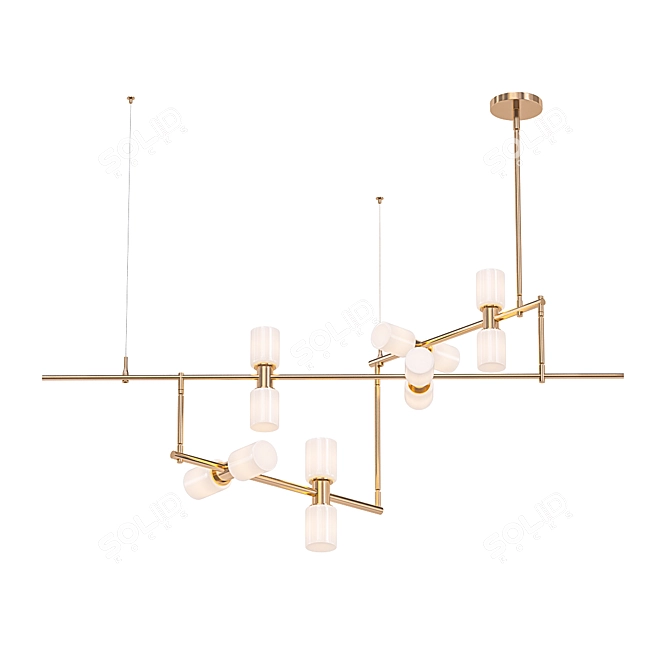 Sleek ModernRail Chandelier 3D model image 1