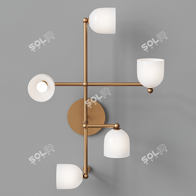 Sleek Smok & White Sconce 3D model image 3