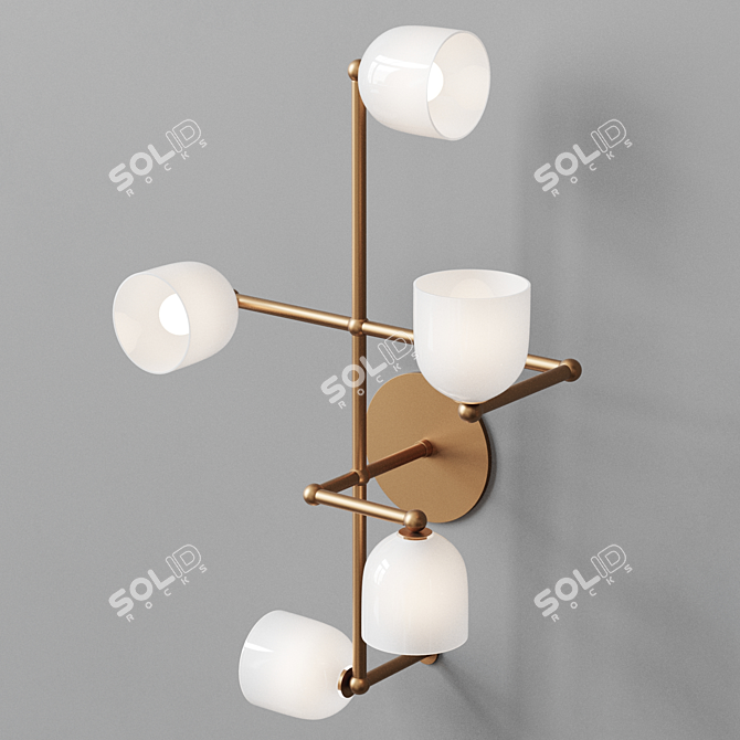 Sleek Smok & White Sconce 3D model image 4