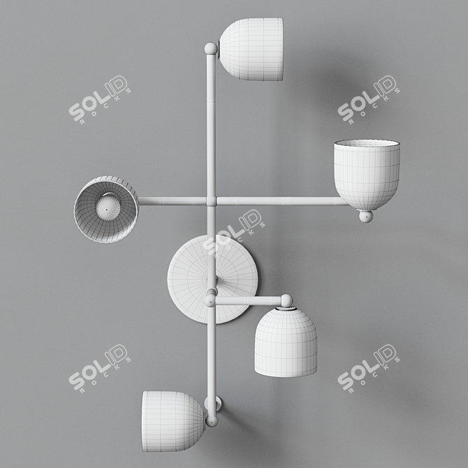 Sleek Smok & White Sconce 3D model image 5