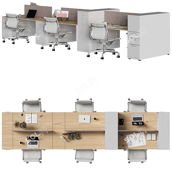 Optimized Office Set: High Detail and Simple for Close Up Rendering 3D model image 2