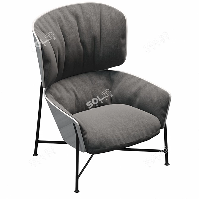 Elegant High-Back Armchair CARISTO SP01 3D model image 1