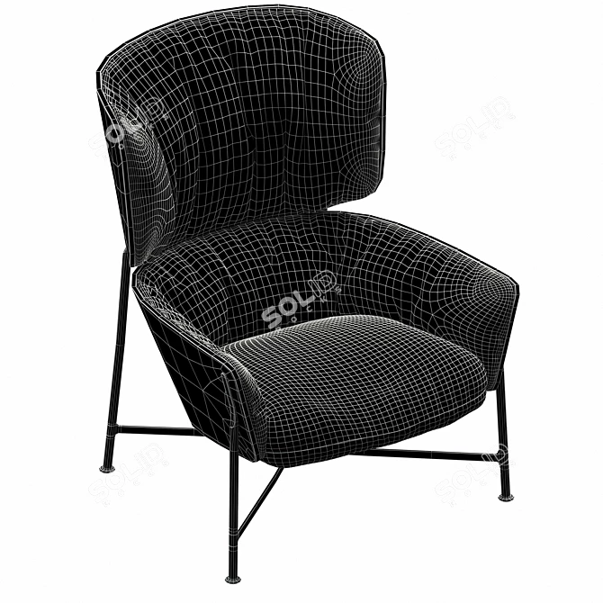 Elegant High-Back Armchair CARISTO SP01 3D model image 2