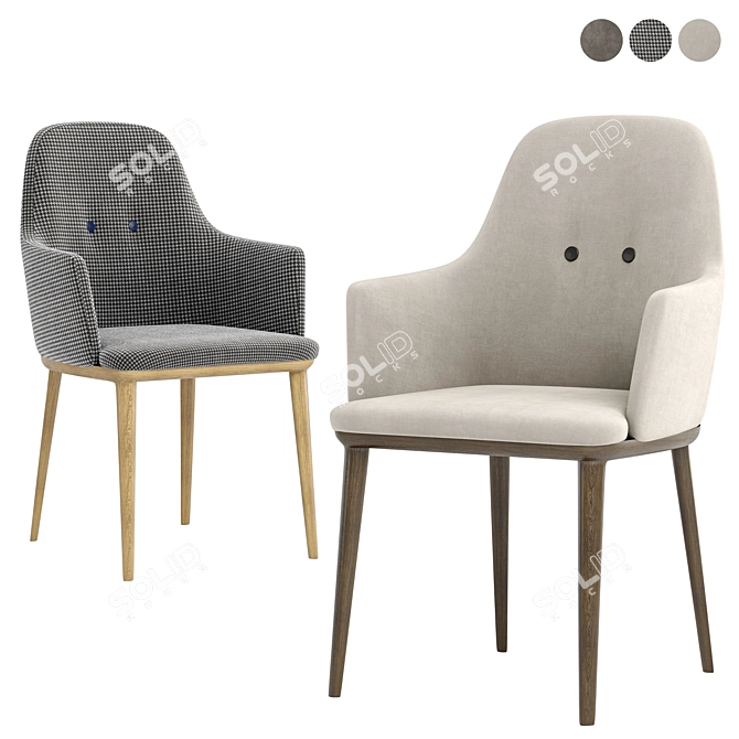 Stylish Connie Porada Chair 3D model image 2