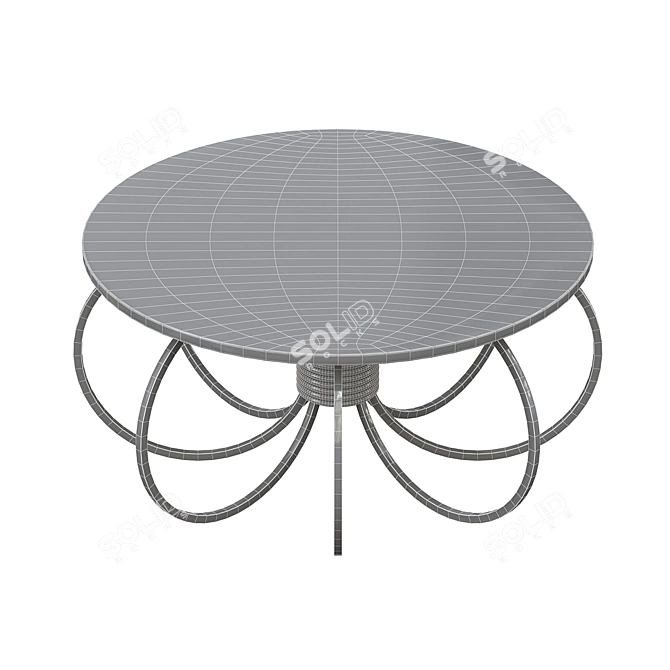 Glamorous Gold Metal & Glass Coffee Table 3D model image 2