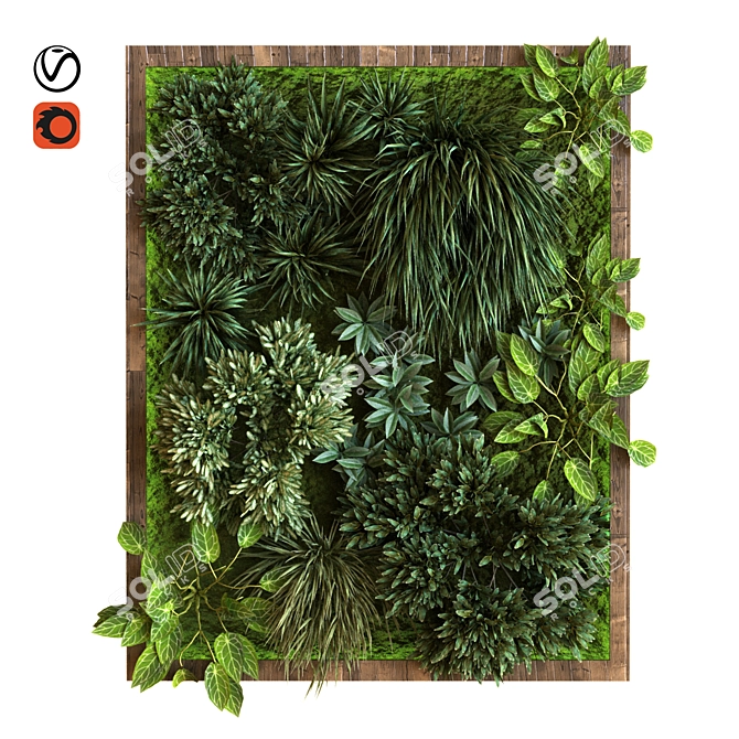 Vertical Greenery Set 037 3D model image 1