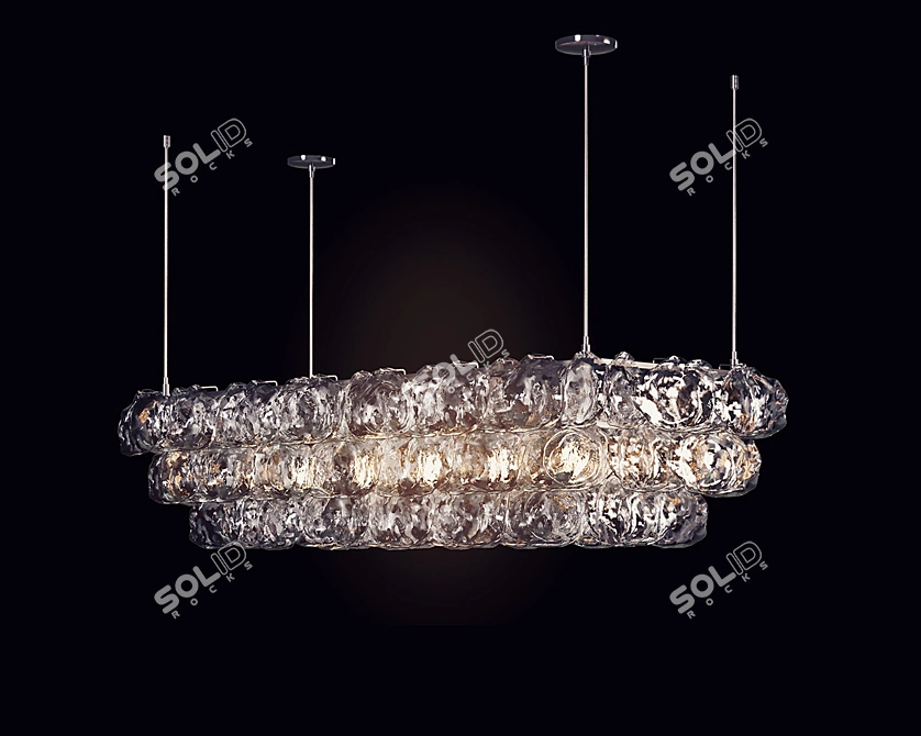 Elegant Ostrea Crystal Chandelier 3D model image 1