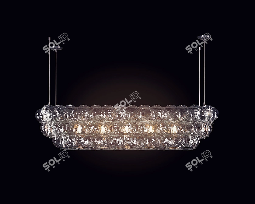 Elegant Ostrea Crystal Chandelier 3D model image 2