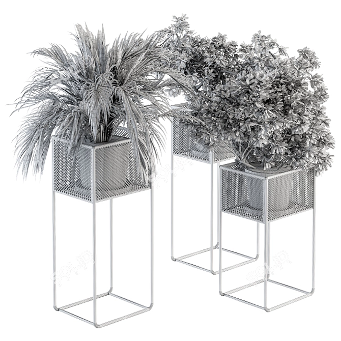 Exquisite Indoor Plant Set 3D model image 5