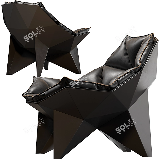 Elegant Q1 Lounge Chair 3D model image 3