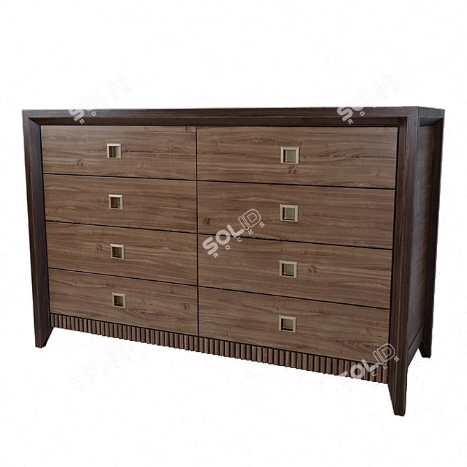 Italian Classic Aktual 452: Solid Wood & Metal Chest 3D model image 1