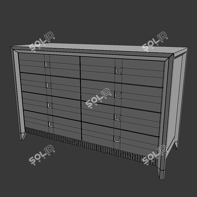 Italian Classic Aktual 452: Solid Wood & Metal Chest 3D model image 2