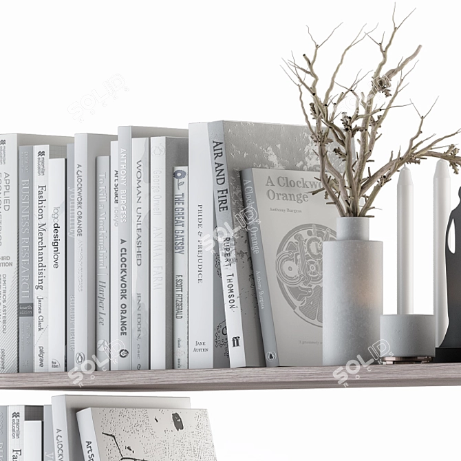 Elegant Shelf Decor Set 3D model image 3