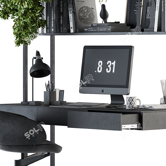 Elegant home office furniture 3D model image 3