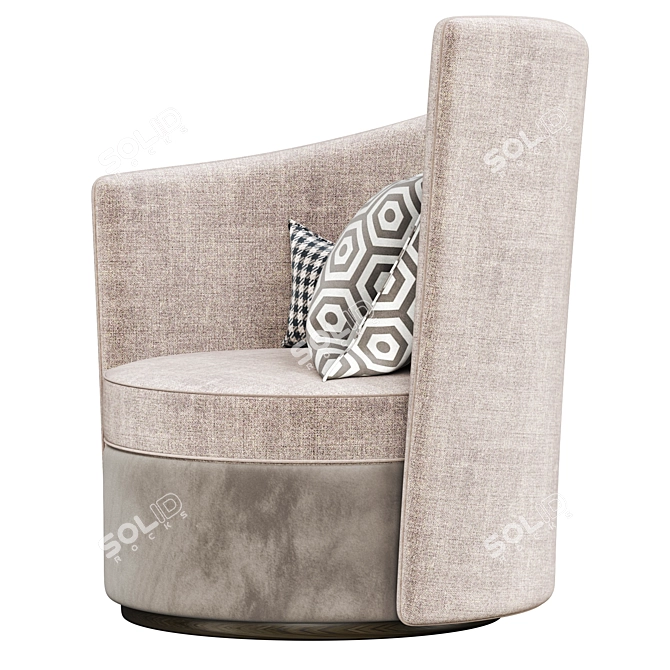 Elegant Beige Armchair: Camille 3D model image 2