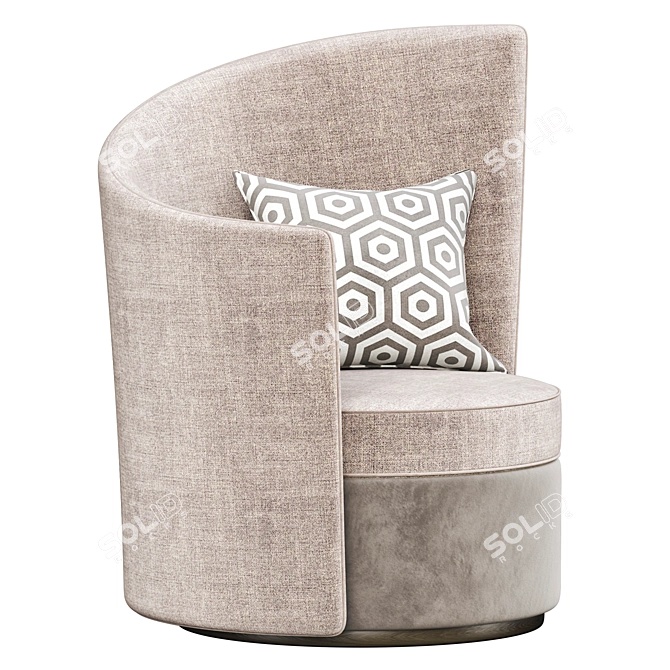 Elegant Beige Armchair: Camille 3D model image 3