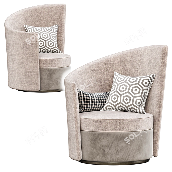 Elegant Beige Armchair: Camille 3D model image 4