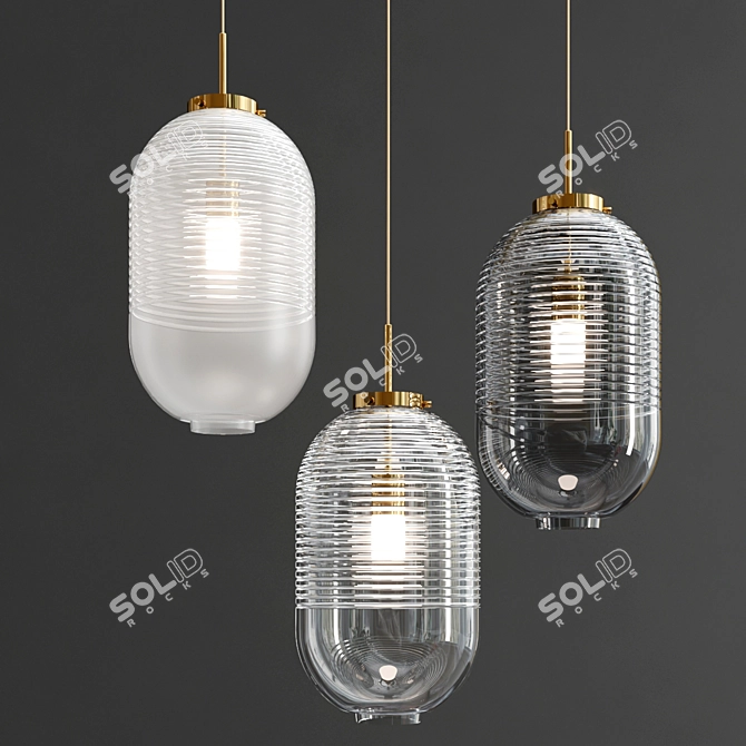 Sleek Glass Lantern: Bomma's Illuminating Creation 3D model image 1
