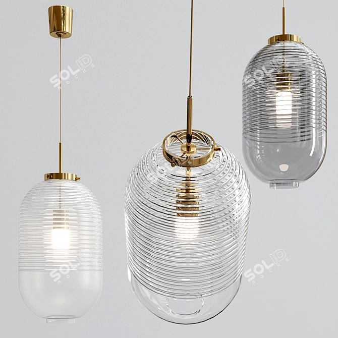 Sleek Glass Lantern: Bomma's Illuminating Creation 3D model image 2