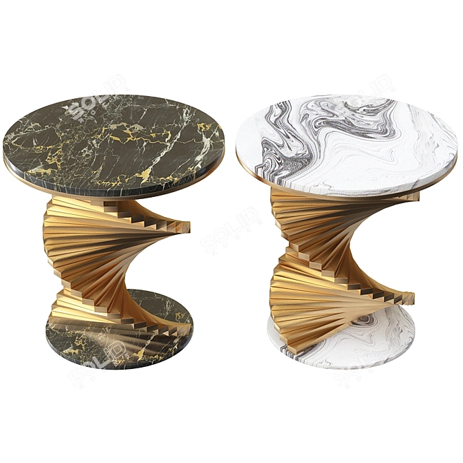 Contemporary White Marble Coffee Table 3D model image 1