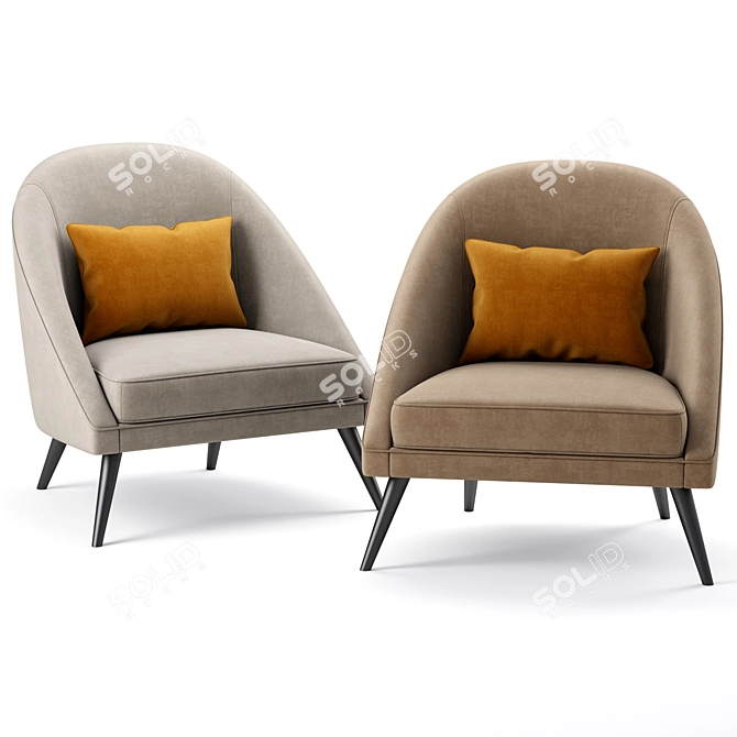 Joe Armchair: Stylish and Comfortable 3D model image 1