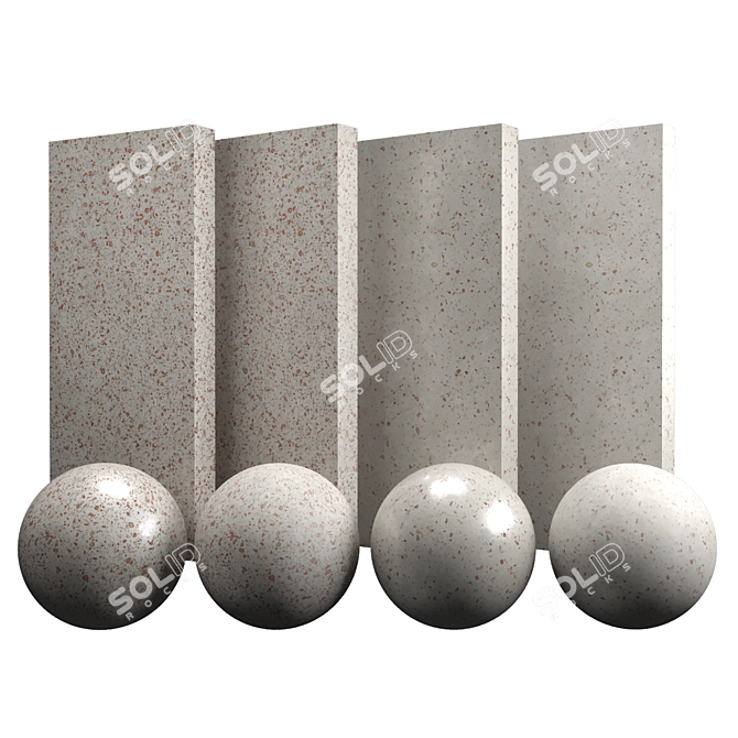 Terrazzo Concrete Texture: High-Quality PBR Materials 3D model image 1