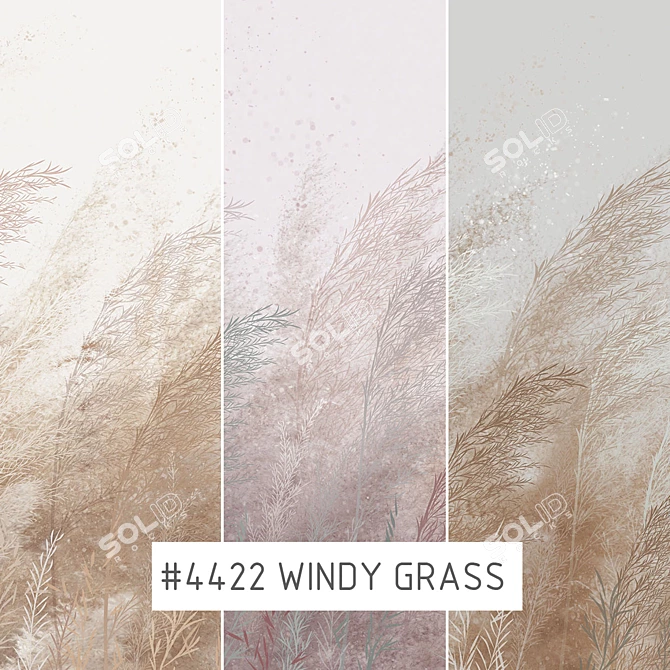 Windy Grass | Eco-Mural Wallpaper 3D model image 1