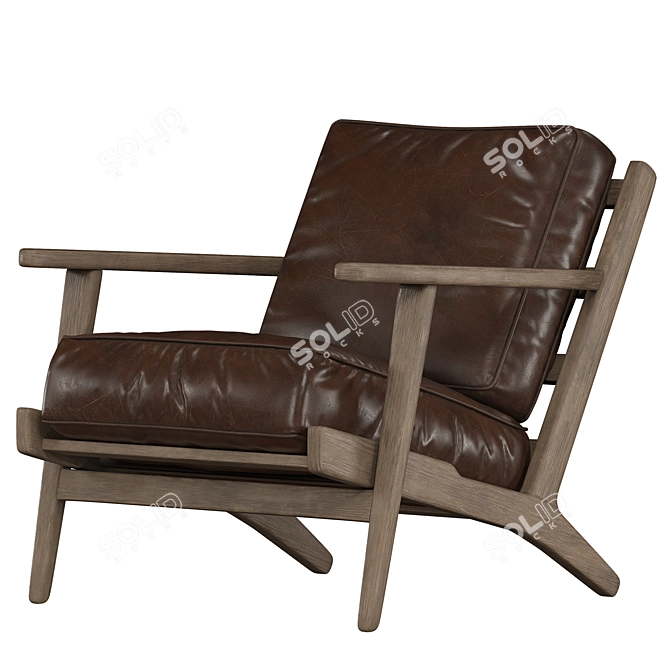 Raylan Genuine Leather Armchair 3D model image 1