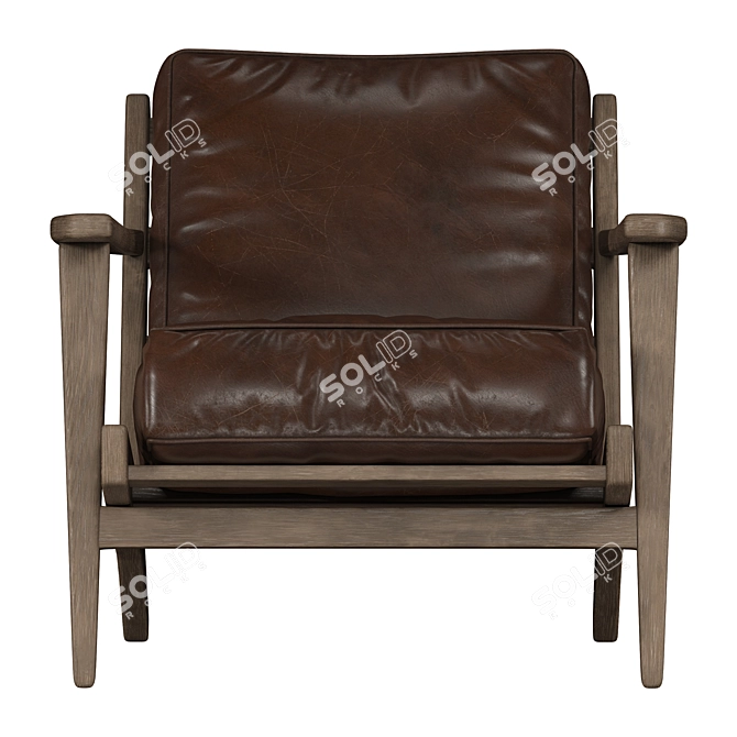 Raylan Genuine Leather Armchair 3D model image 3
