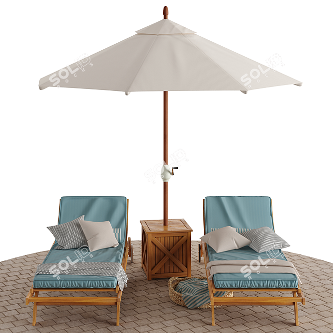 Coastal Retreat 5-Piece Outdoor Lounge Set 3D model image 4
