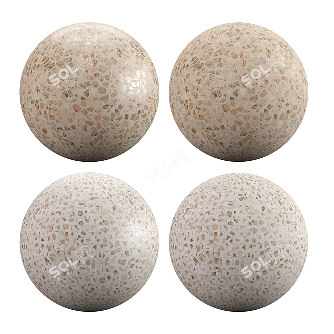 Terrazzo Brick Texture: High-Quality PBR for 3D Rendering 3D model image 2