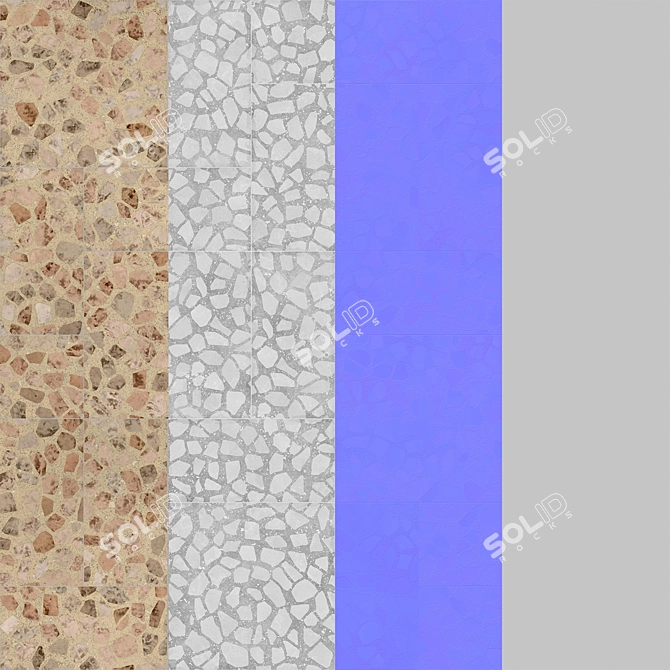 Terrazzo Brick Texture: High-Quality PBR for 3D Rendering 3D model image 3