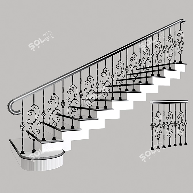 Sleek Stairwell Solution 3D model image 2