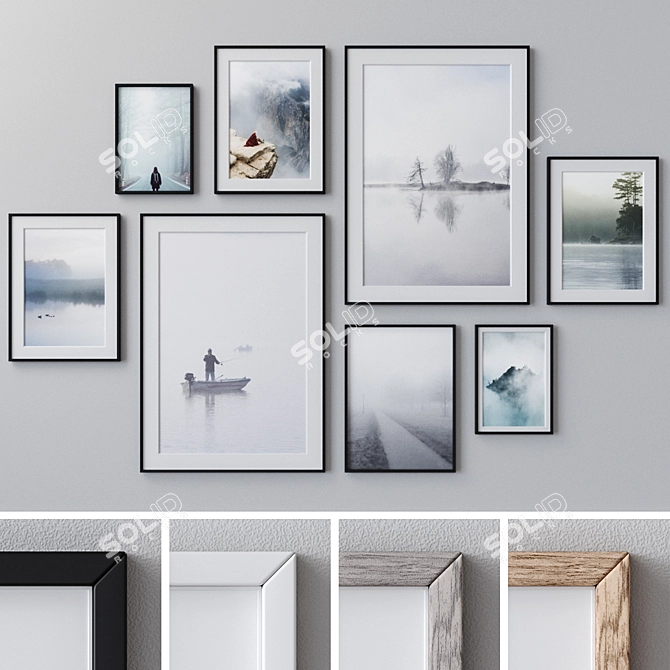 Versatile Set of 990 Photo Frames 3D model image 1