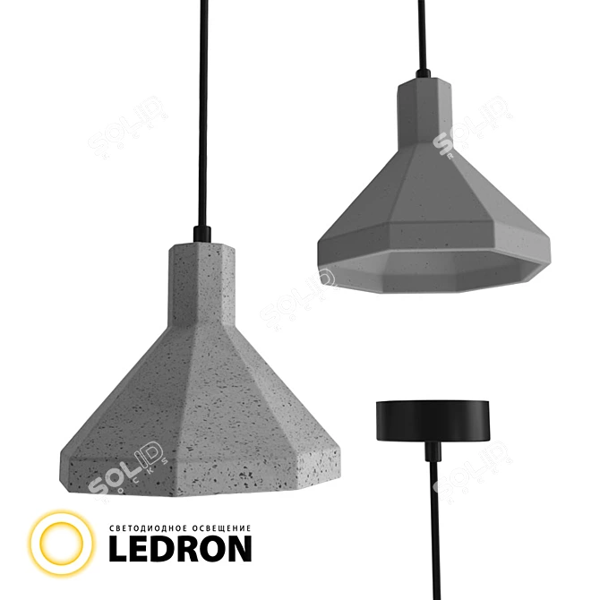 Minimalist Sand Cement Pendant Light 3D model image 1