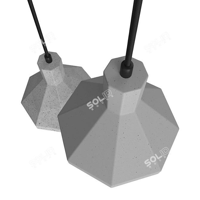 Minimalist Sand Cement Pendant Light 3D model image 2