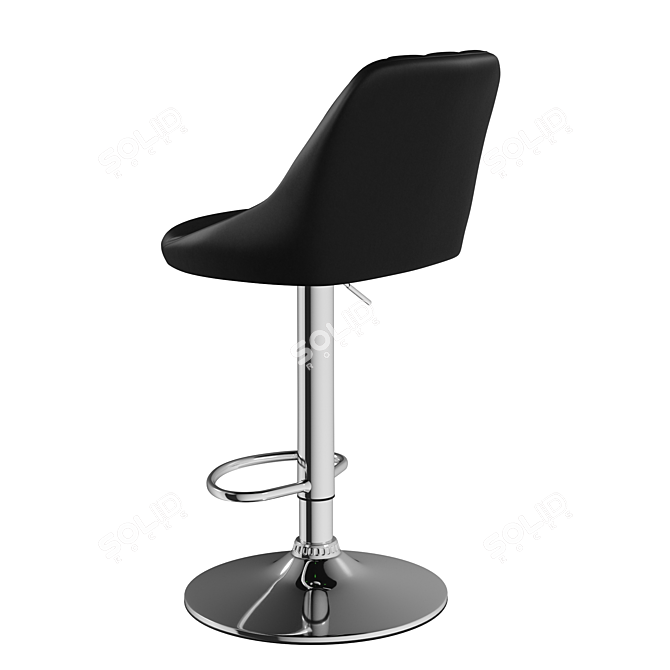 Quilted Height-Adjustable Bar Stool 3D model image 3