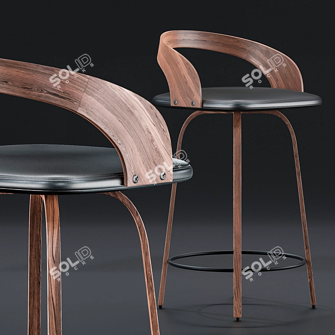 Stylish Bar Chair with Sleek Design 3D model image 1