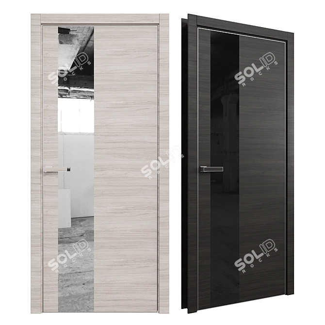 Profil 5Z Interior Door with Lotus Handle 3D model image 1